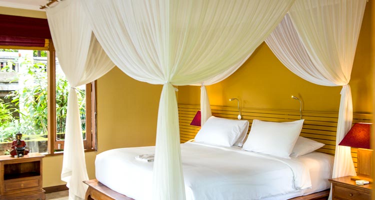 Our yoga retreat centre in Ubud has 14 comfortable and well-equipped rooms, each with a terrace or balcony.