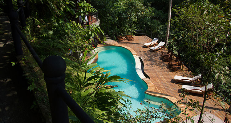 Oneworld retreats yoga and meditation centre in Ubud, Bali boasts two jungle swimming pools.