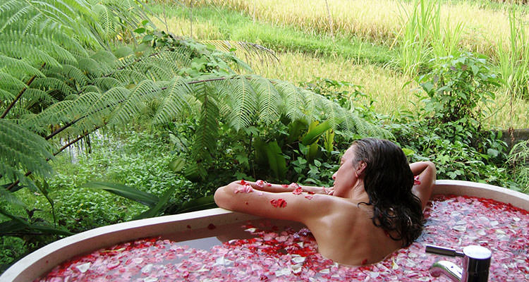 Flower bath bliss at Oneworld Retreats, Bali's best yoga retreats!